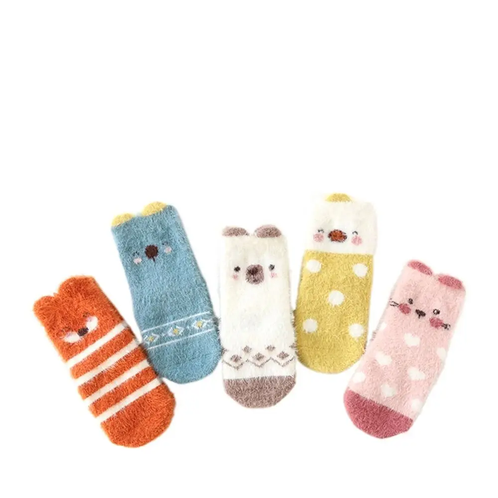 

Cute Warm Rabbit Cat Mink Velvet Socks Duck Bear Home Sleep Socks Cute Animal Pattern Socks Mid-Tube Socks Baby Hosiery