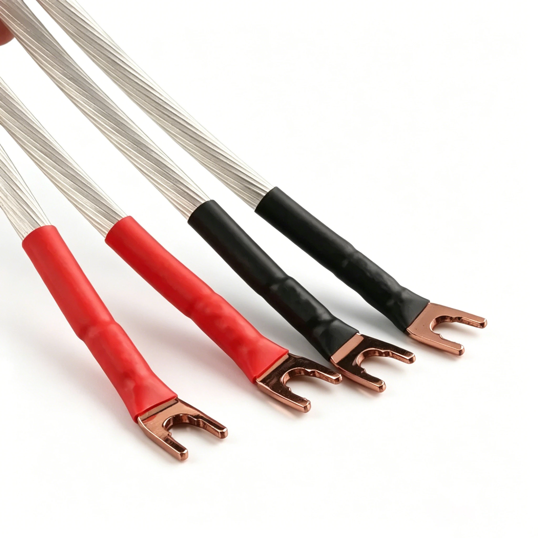 4PCS 5N OCC Silver Plated Speaker Jumper Bridge Cable Y Spade Banana Plug Audiophile HiFi Audio Connection Wire