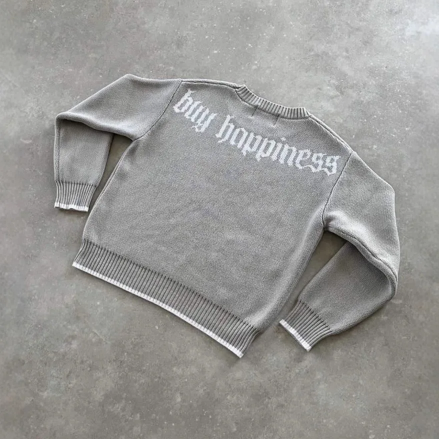 European and American street casual loose long-sleeved tops autumn and winter pullover round neck men and women knitted sweaters