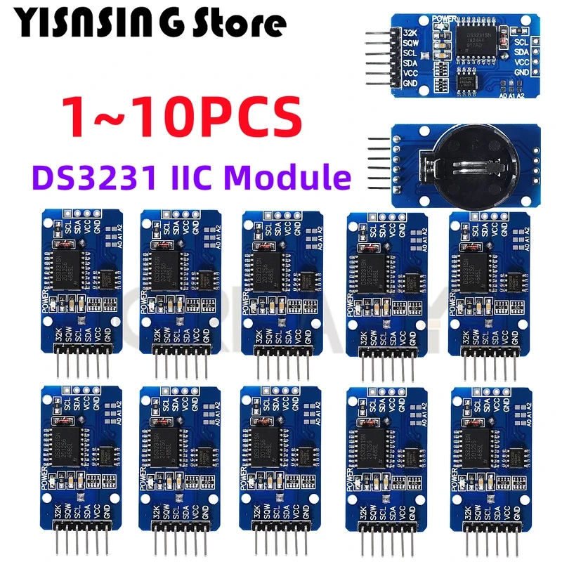 1-10PCS/DS3231 IIC Module Precision Clock Module DS3231SN /DS3231M Memory Real Time 3.3V/5V  For Raspberry Pi