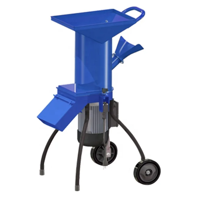 Factory Price 1.8kw Motor Garden Mulcher Shredder 2pcs V Blade Small Grass Leaf Mulcher Shredder