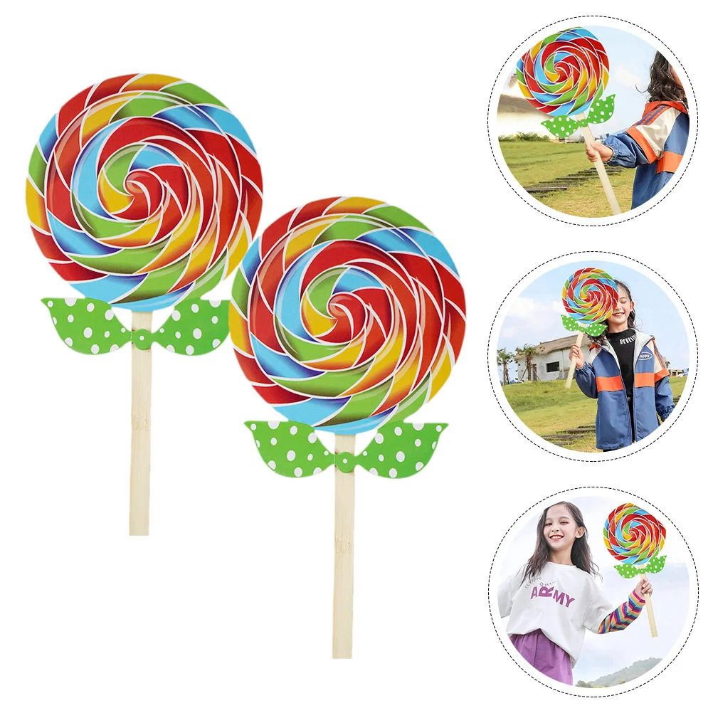 

2pcs Large Lollipop Prop Simulation Candy Ornaments Fake Lollipop For Kids Outdoor Sports Kindergarten Dance Performance Decorat