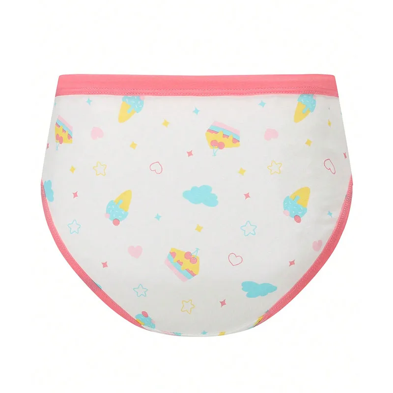 4-Piece Girls Cotton Briefs Rainbow Unicorn Cartoon Children Triangle Underwear Soft Breathable Panties For Girls 2-9 Years old