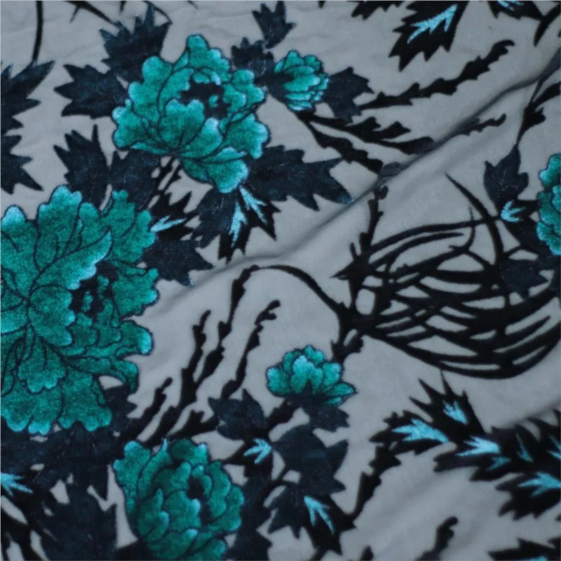 فستان نوم من القماش المخملي المنسوج المطبوع من الفيسكوز الممزق والمحروق، ملابس شيونغسام النسائية