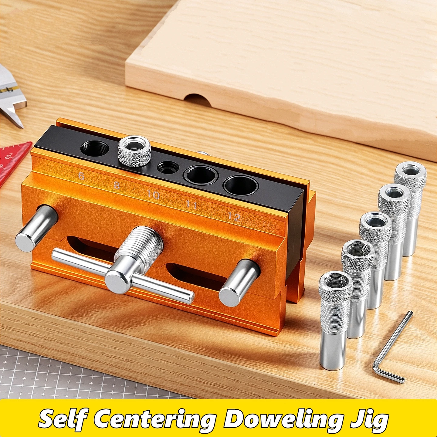 Self Centering Doweling Jig, Vertical Drill Guide Hole Puncher Positioner Woodworking Doweling Jig Hole Self Centering Locator