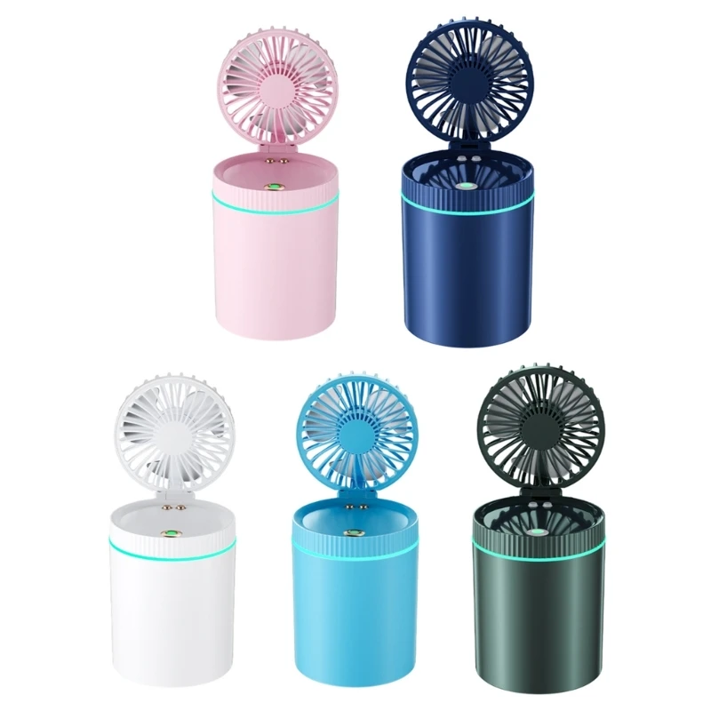 Portable 3 Speed Wind Desk Fan with Night Light USB Rechargeable Adjustable Foldable for Home Office Travel