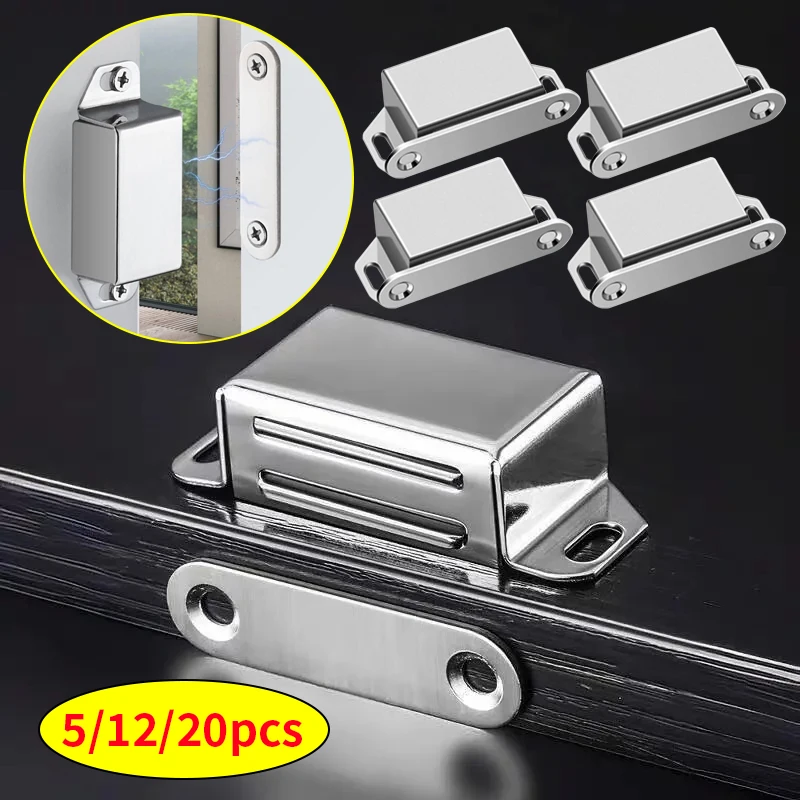 5/12/20pcs Magnetic Door Catch Latch, Magnetic Adsorption, Used for Cabinets, Wardrobes, Furniture Door Lock Buckles Hardware