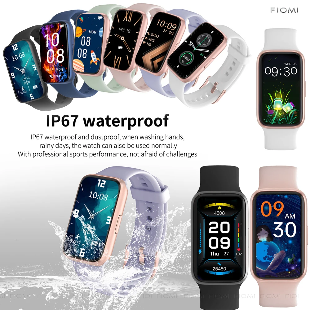 Fiomi L112 Smart Horloge Vrouwen Nieuwe Smart Armband Verticale Mannen Horloges Bloeddruk Hartslag IP68 Waterdicht Voor Android Ios