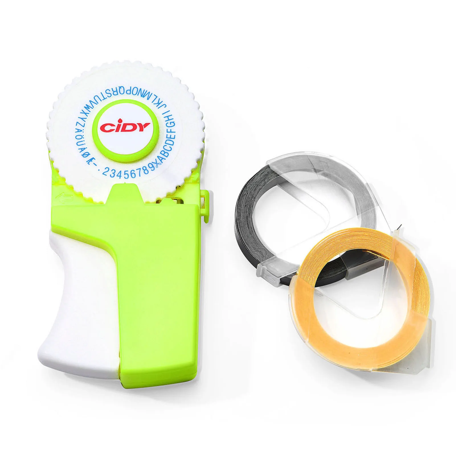 Manual 3D Embossing Label Maker DIY Mini Typewriter Machine with 7 Label Tape Rolls - 9mm*300cm Handheld Labeler for Organizing