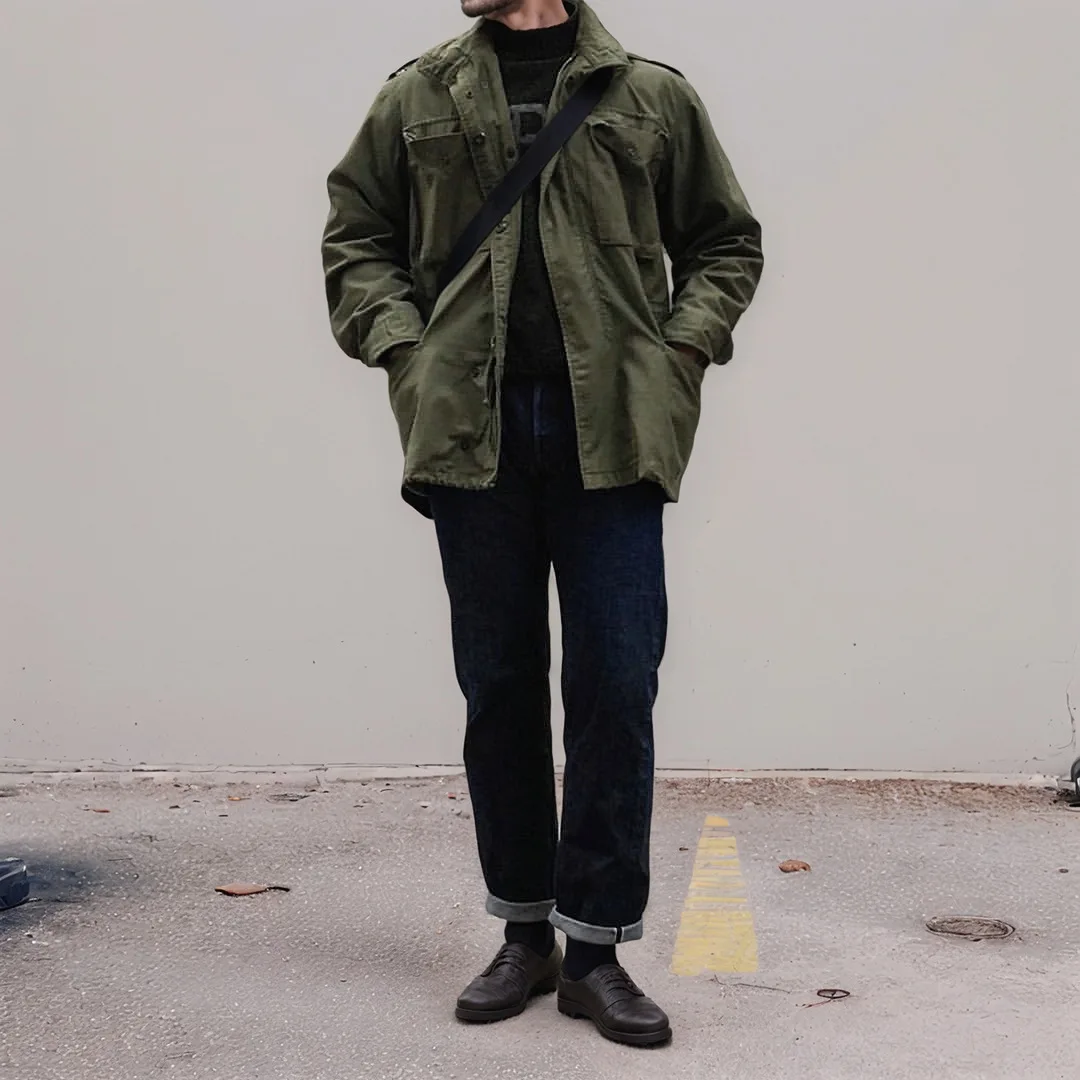 

Spring Autumn New Fashion Men's Turn-down Collar Long Sleeve Solid Color Casual Trendy Jackets Male Vintage Style Coats Clothes