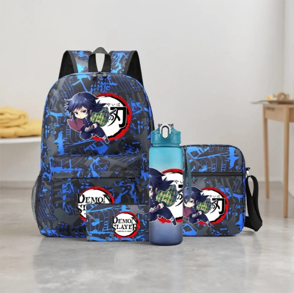 

Синий набор из 4 предметов: рюкзак, сумка для обеда, пенал и бутылка для воды 750 мл для подростков, школьный рюкзак, сумка для активного отдыха