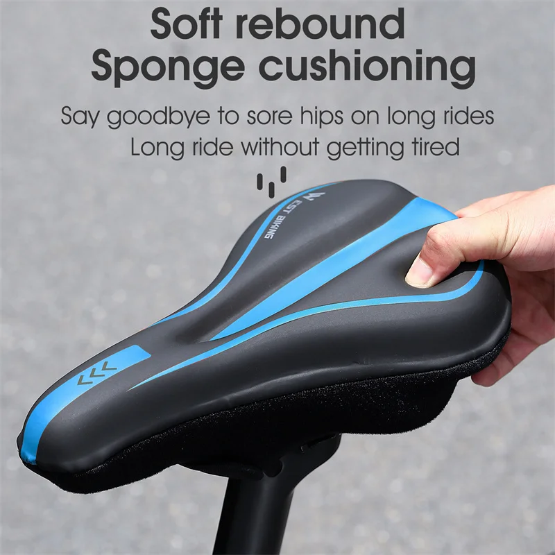 Thicken Comfortable Bicycle Saddle Cover PU Leather GEL Silicone Cycling Seat Cover Soft Sponge Shockproof MTB Road Bike Cushion