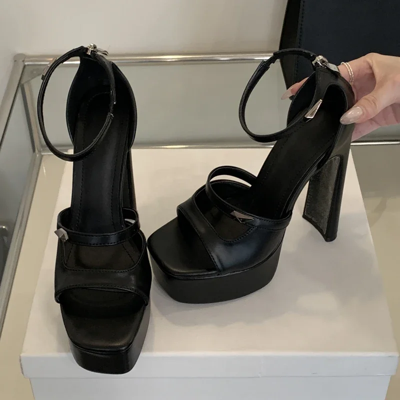 Eilyken نمط جديد الجوف خارج المفتوحة تو الصنادل النساء منصة ساحة عالية الكعب أحذية موضة سستة مأدبة حفلة الصيف مضخات #4