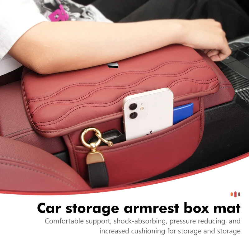 Car Armrest Box Cushion Mat Center Console Armrest Storage Pad For Hyundai Sonata i30 i20 Tucson Elantra Kona N Line view 2