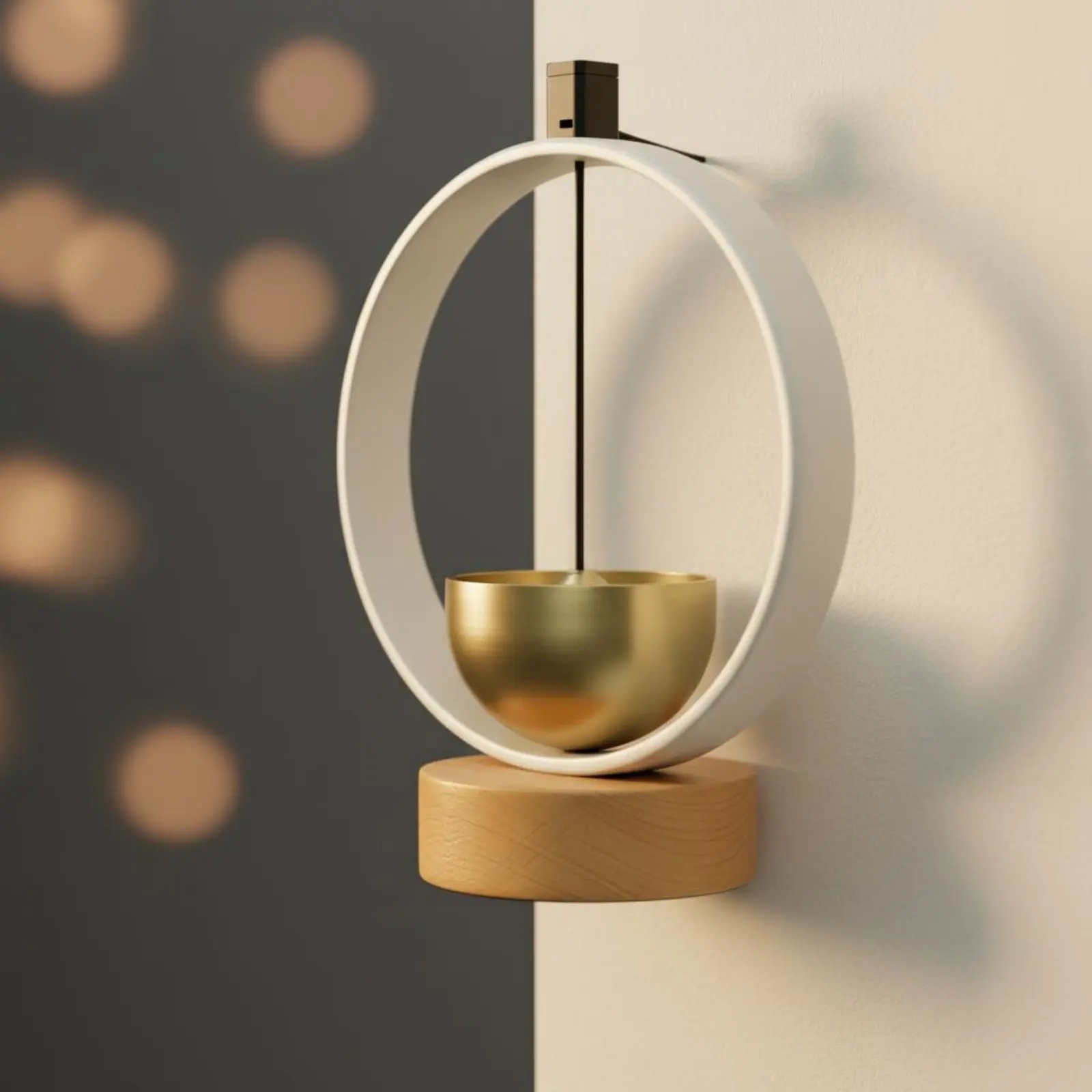 Japanese Design Brass Chime Perfect Gift Sturdy Wood Hanging Chime Attractive Door Tone Soothing Sound Attractive Entry Tone