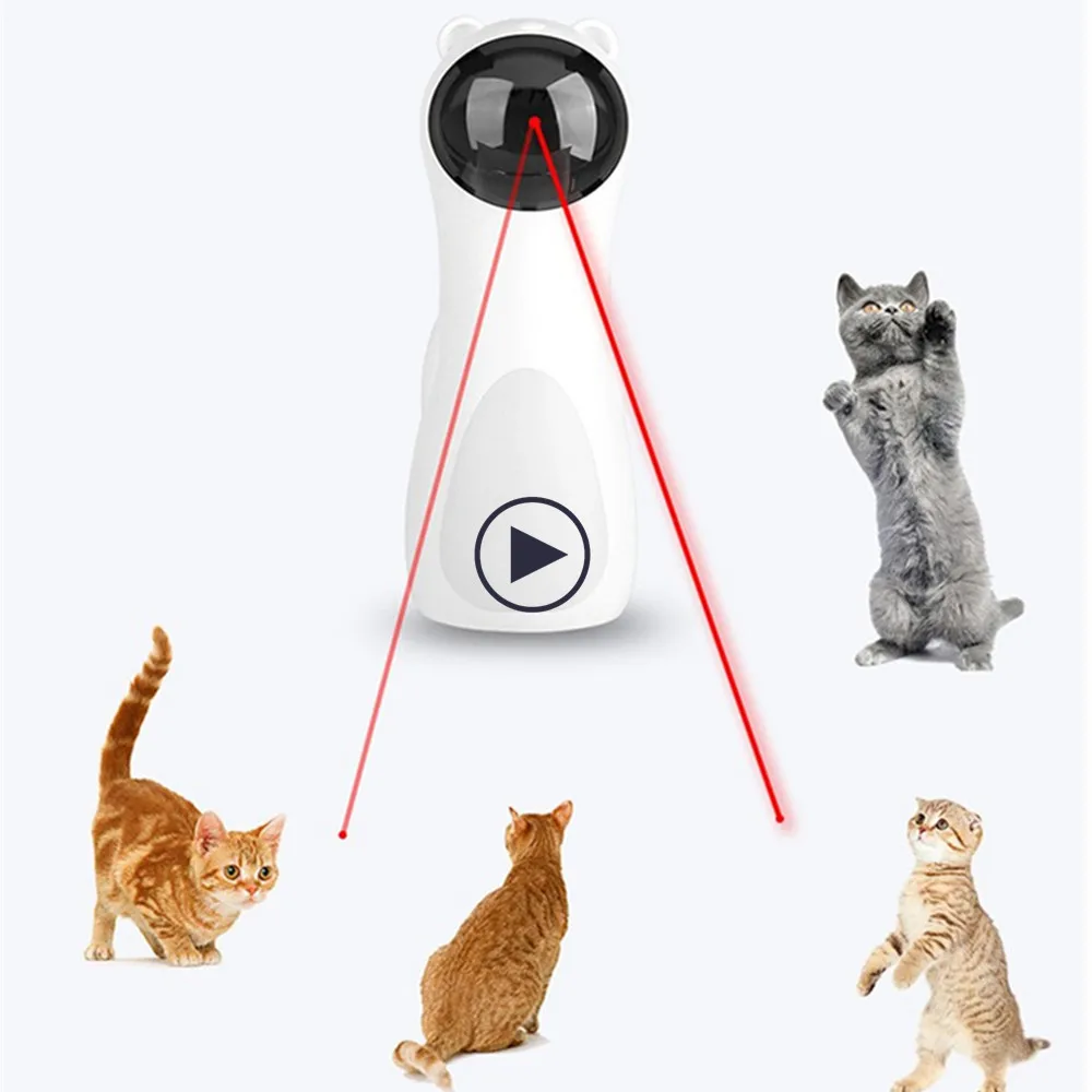 Cat LED Laser Funny Toy Interactive Toy Automatic laser cat Toy Auto Rotating Cat Exercise Training Entertaining Toy Multi-Angle