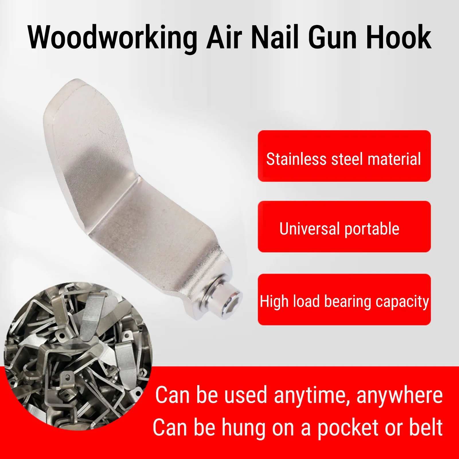 Rafter Hook Nail Gun Belt Hook Pneumatic Tool Pneumatic Nail Gun Hook  Stainless Steel Pneumatic Tools Rafter Hook