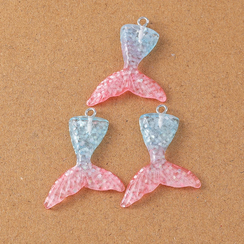 10pcs Pretty Sequin Mermaid Tail Charms Pendants for Jewelry Making Necklace Earrings DIY Women Girls Jewelry Gifts Findings view 4