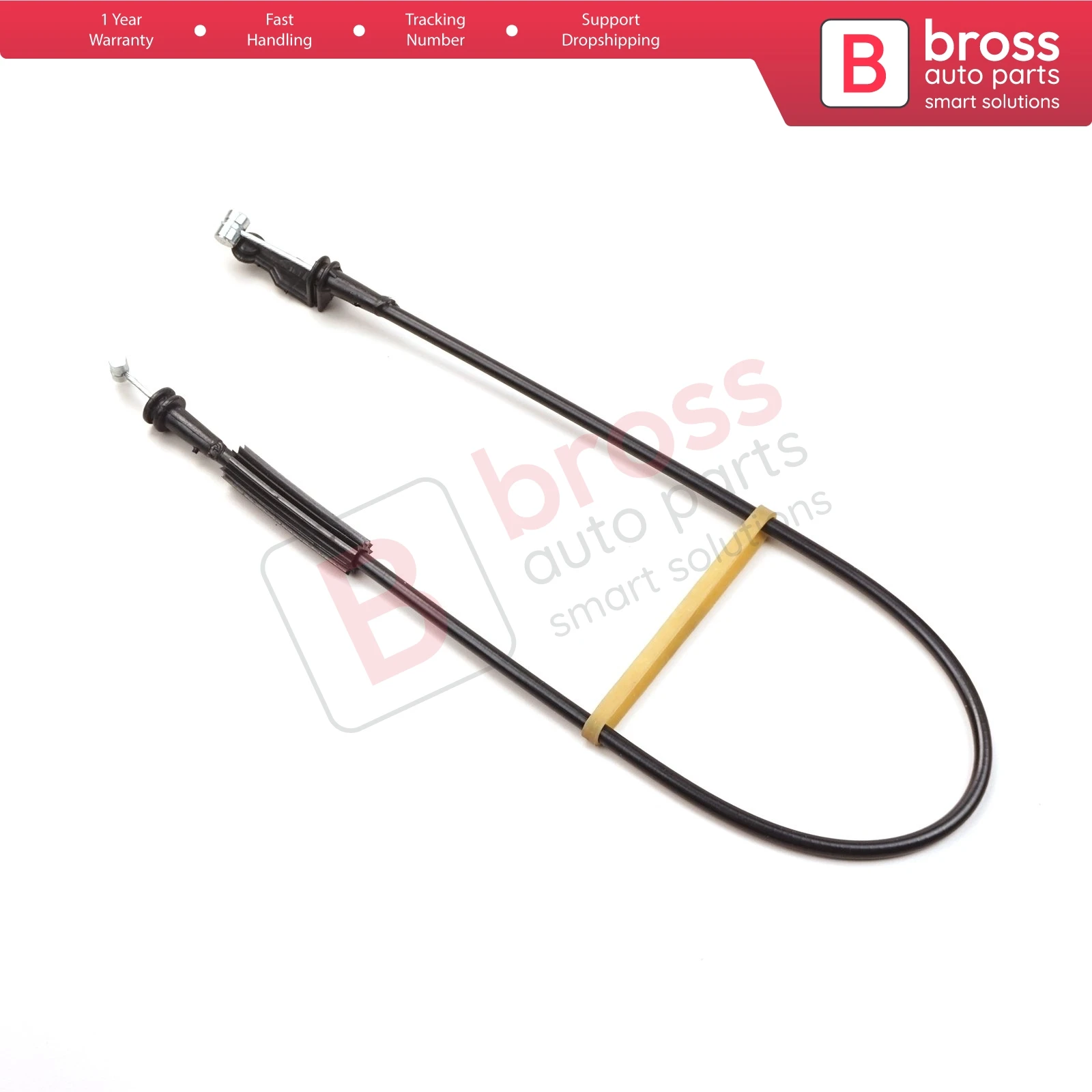 Bross BDP638 Inner Door Handle Release Lock Latch Bowden Cable 20922589 Front for Volvo FH FM Truck. Cable Lenght: 580 mm