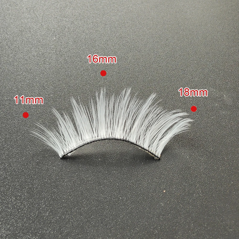 3 Pairs White Eyelashes Black Band Cosplay Makeup Natural Long Cross Strip Eye Lashes Stage Makeup Show Halloween Party