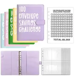 100 Envelope Challenge Binder Save Savings Challenges Loose-Leaf Binder Budget Binder With Cash Envelopes Money Organizer System