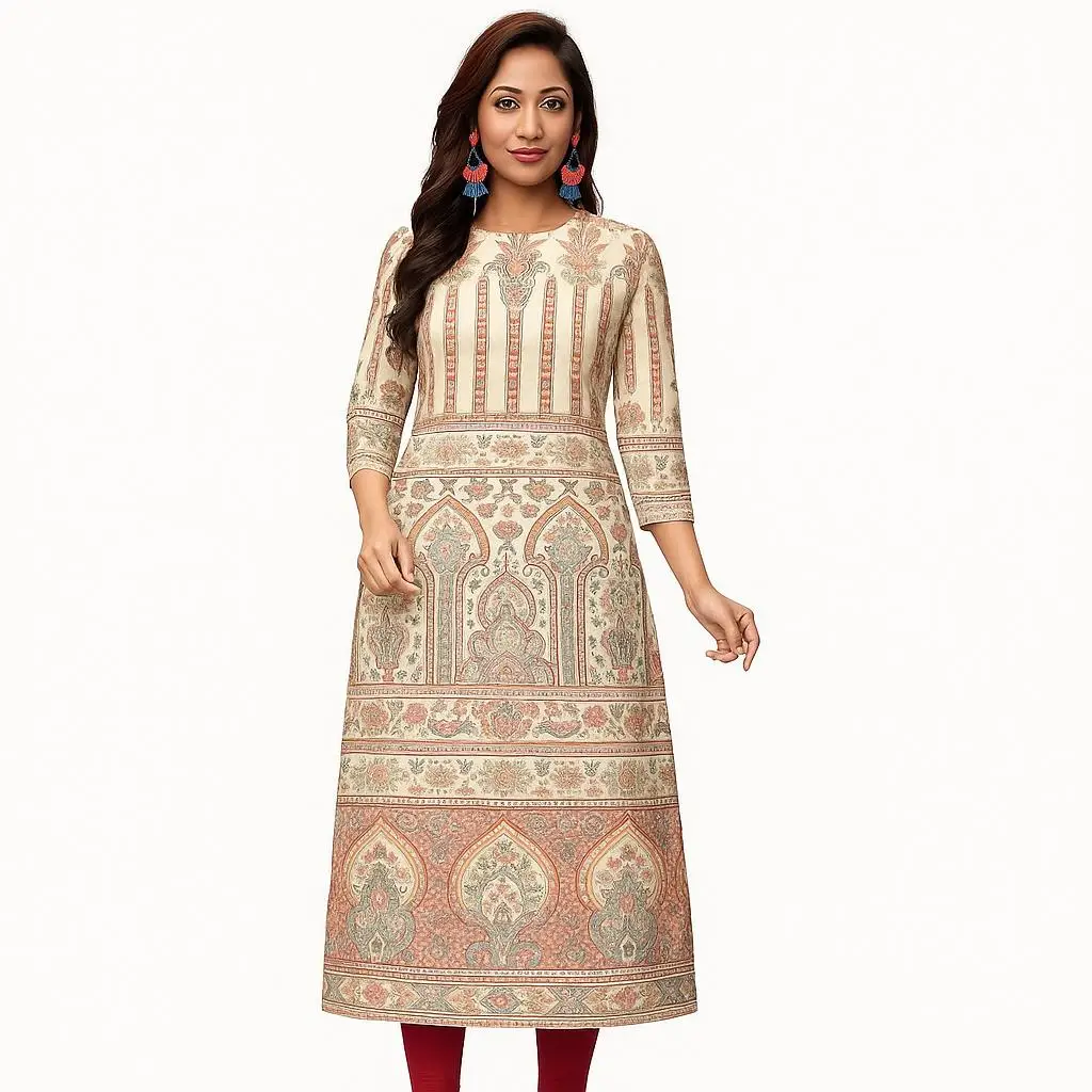 فستان مريح على الموضة للنساء من كورت المسلمات أنبوب مستقيم عرقية Vestiti Marocchini Donna Abito Donna Musulmana بحاشية شق #1