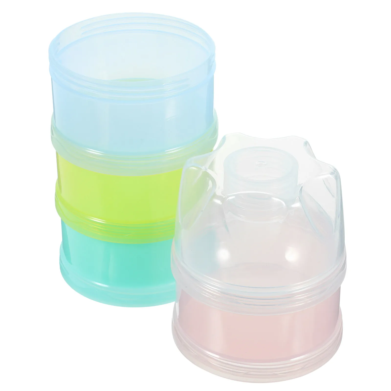 

4-Layer Stackable Formula Dispenser Milk Powder Container Baby Feeding Travel Storage Food Grade PP Snack Cup Oatmeal Cornflour