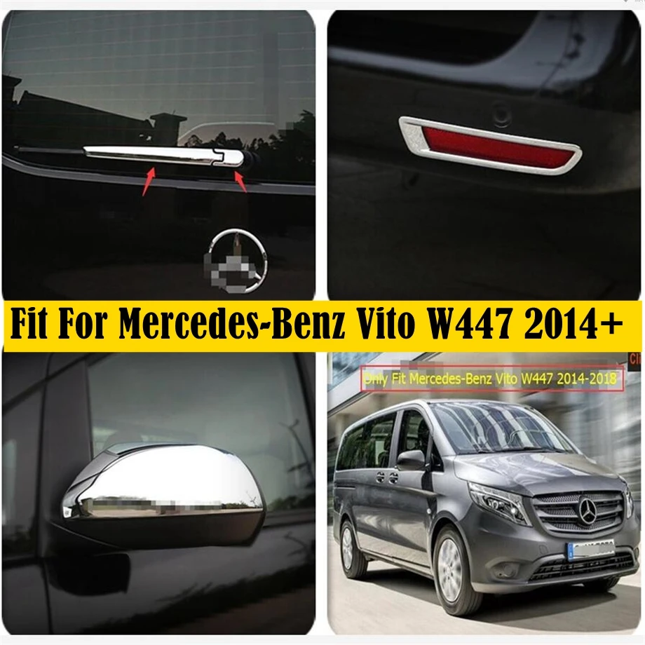 

ABS Auto Rear Fog Lamps / Wiper / Rearview Mirror Shell Cover Trim For Mercedes Benz Vito W447 2014 - 2021 Chrome Accessories