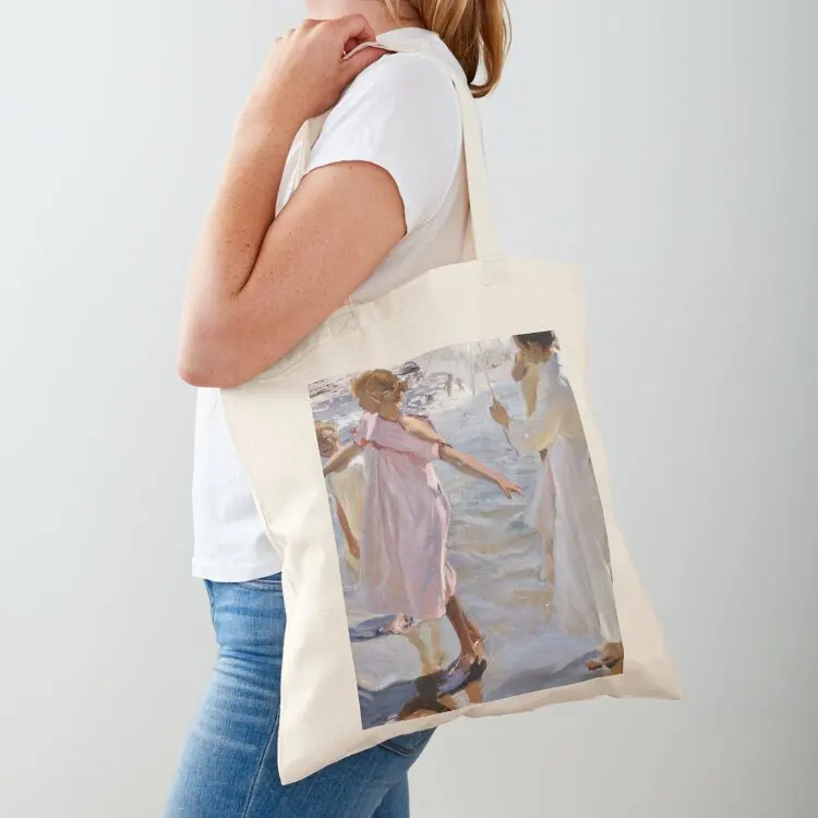 

Joaqu-n Sorolla - Time for a Bathe, Valencia Tote Bag Big bag Women's handbag canvas tote bags luxury women