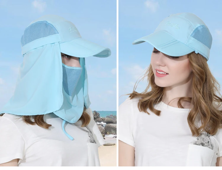 Connectyle Mens Frauen UPF 50 + Sonnenblende Hut Einstellbar Angeln Hüte Mit Abnehmbare Gesicht Maske Neck Klappe Außen Kappe – Detail 9
