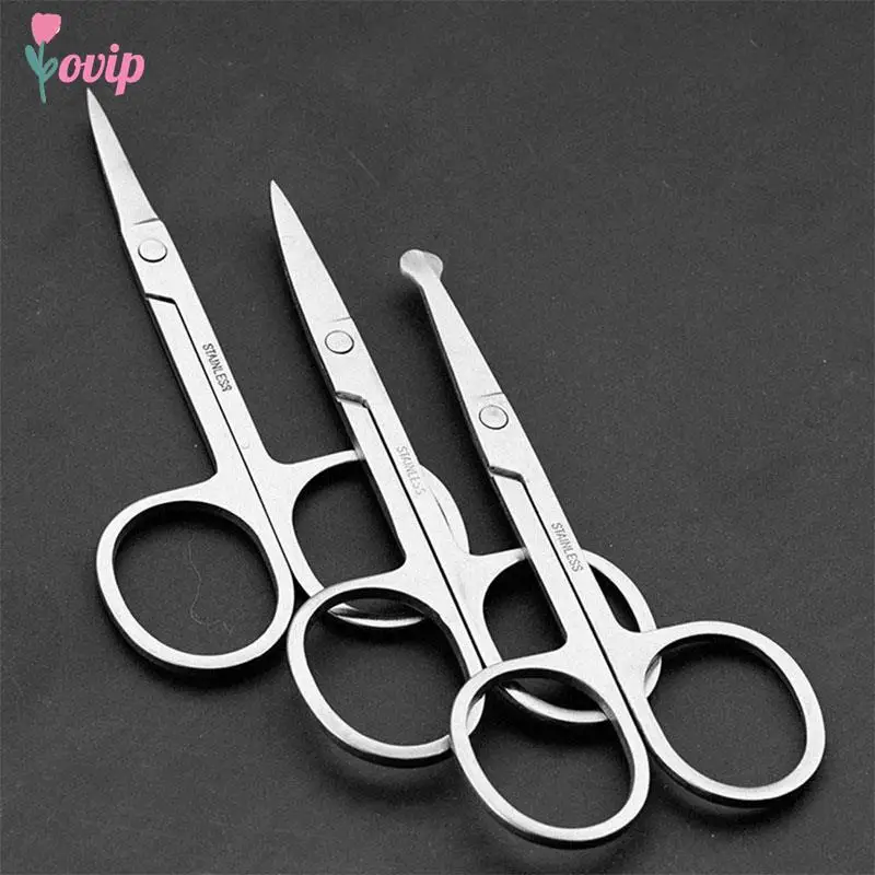 รอบหัวโค้งจมูกหูผม Remover Scissor Trimmer กรรไกรความปลอดภัย