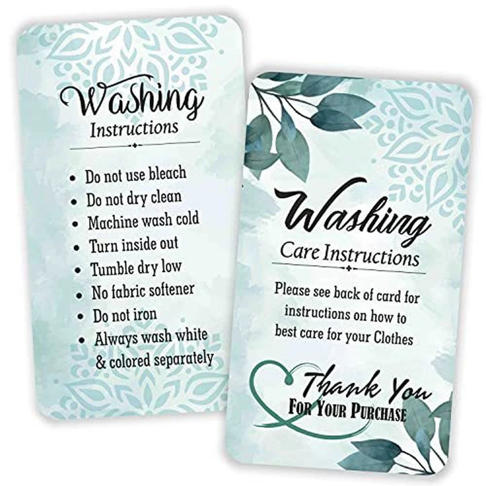 50Pcs  Care Cards T-Shirt Shape Washing Instructions Cards - Care instruction