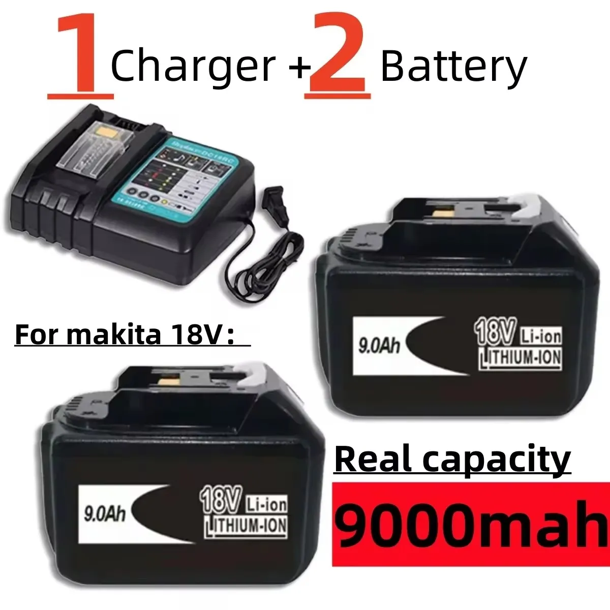 

battery or charger for makita 18v battery bl1850b bl1860 bl 1860 bl1830 bl1815 bl1840 LXT400 9.0Ah For makita 18650 battery pack