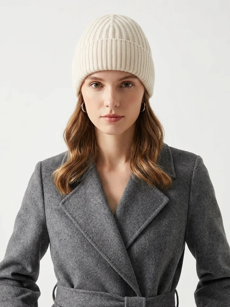Women's Beanie Luxury Chunky Knit Beanie Hat Winter Wool Cap Skull Hat Fashion Fall Winter New view 3