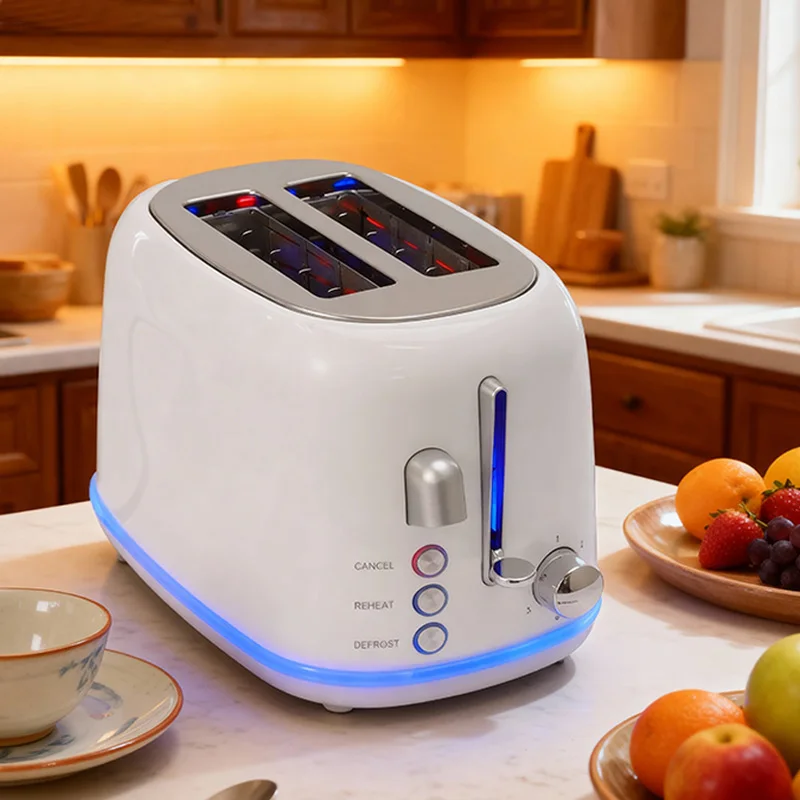 2-Slice Stainless Steel Automatic Toaster Perfectly Toasted Bread Every Time Easy Operation for Home Kitchen Use