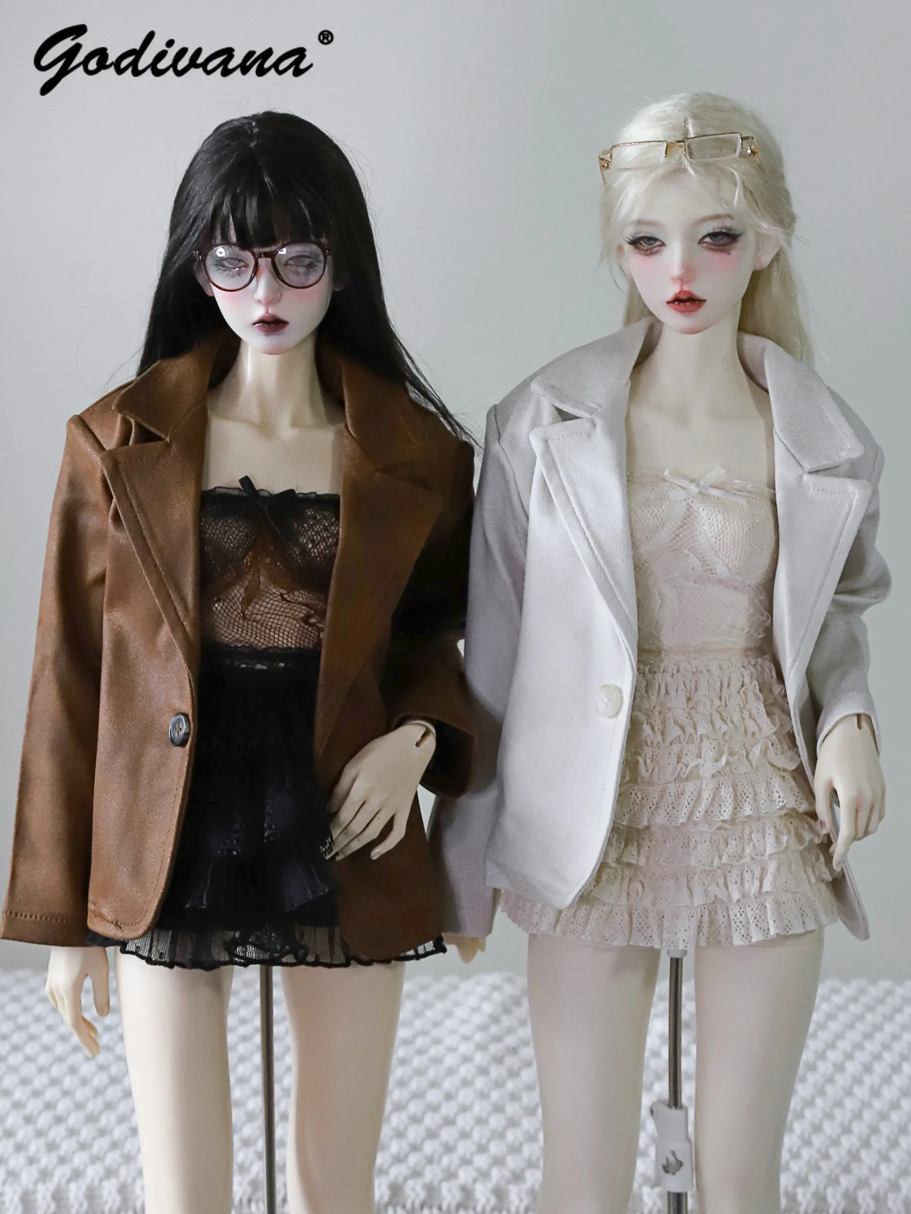 Lapel Suit Blazer Jacket for 1/3 1/4 BJD Doll Single‑Button Loose Outerwear Coat Relax Casual Oversized Fit 1/3 Doll Clothes