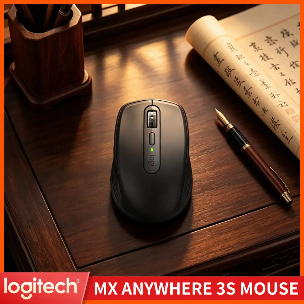 Durable MX Anywhere 3S Mouse - 8K DPI Darkfield, 70-Day Battery, Silent Click Tech, Ideal for Bakery Shop Office Stock Prep