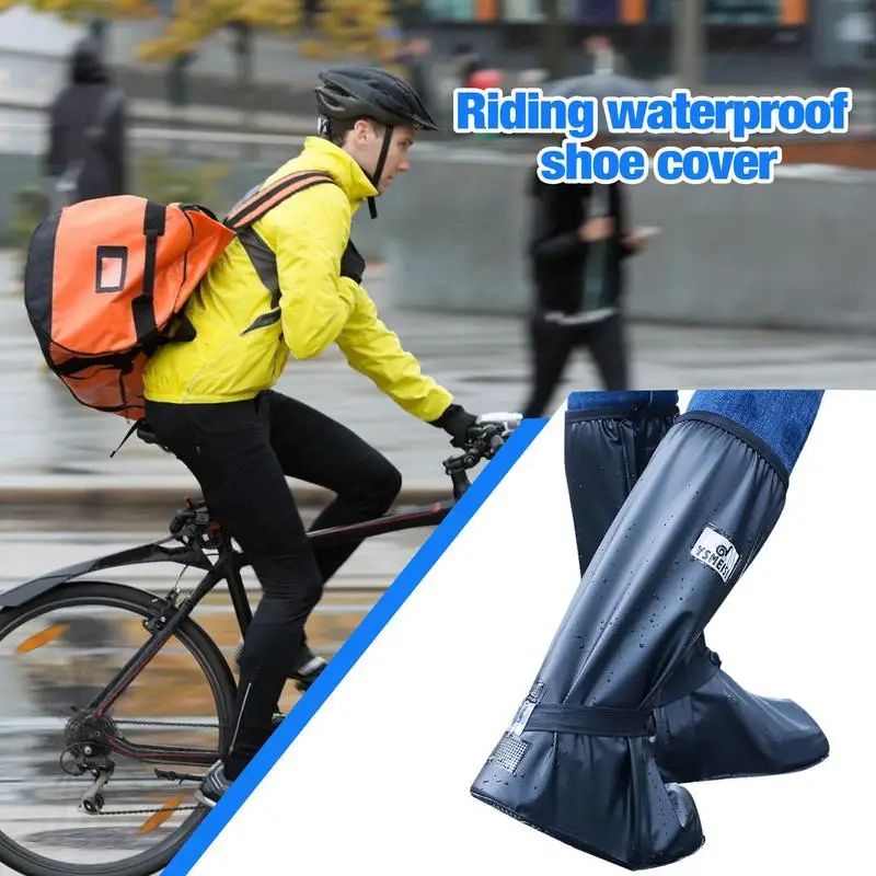 

Waterproof Shoe Covers Outdoor Waterproof PVC Shoe Rain Cover with Reflector Elastic Straps Reusable Foldable Shoe Protector