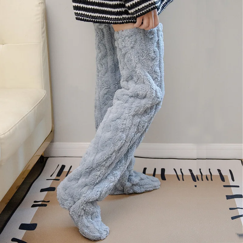 Women Plush Leg Warmers Thickened Imitation Mink Fur Mid Length Boots Cover Warm Leggings Socks Harajuku Party Accessories