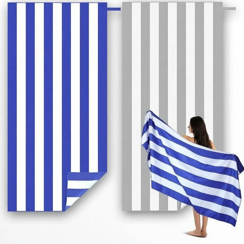 180x90cm Quick Dry Beach Towel Minimally Striped Towel, Ultra-fine Fiber Absorbent Towel, Beach Swimming Vacation Beach Towel