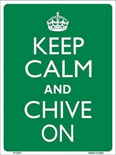 Keep Calm Chive On Warning Caution Notice Sign2 metal sign 8x12 inches, TinSignEUa38192 sign