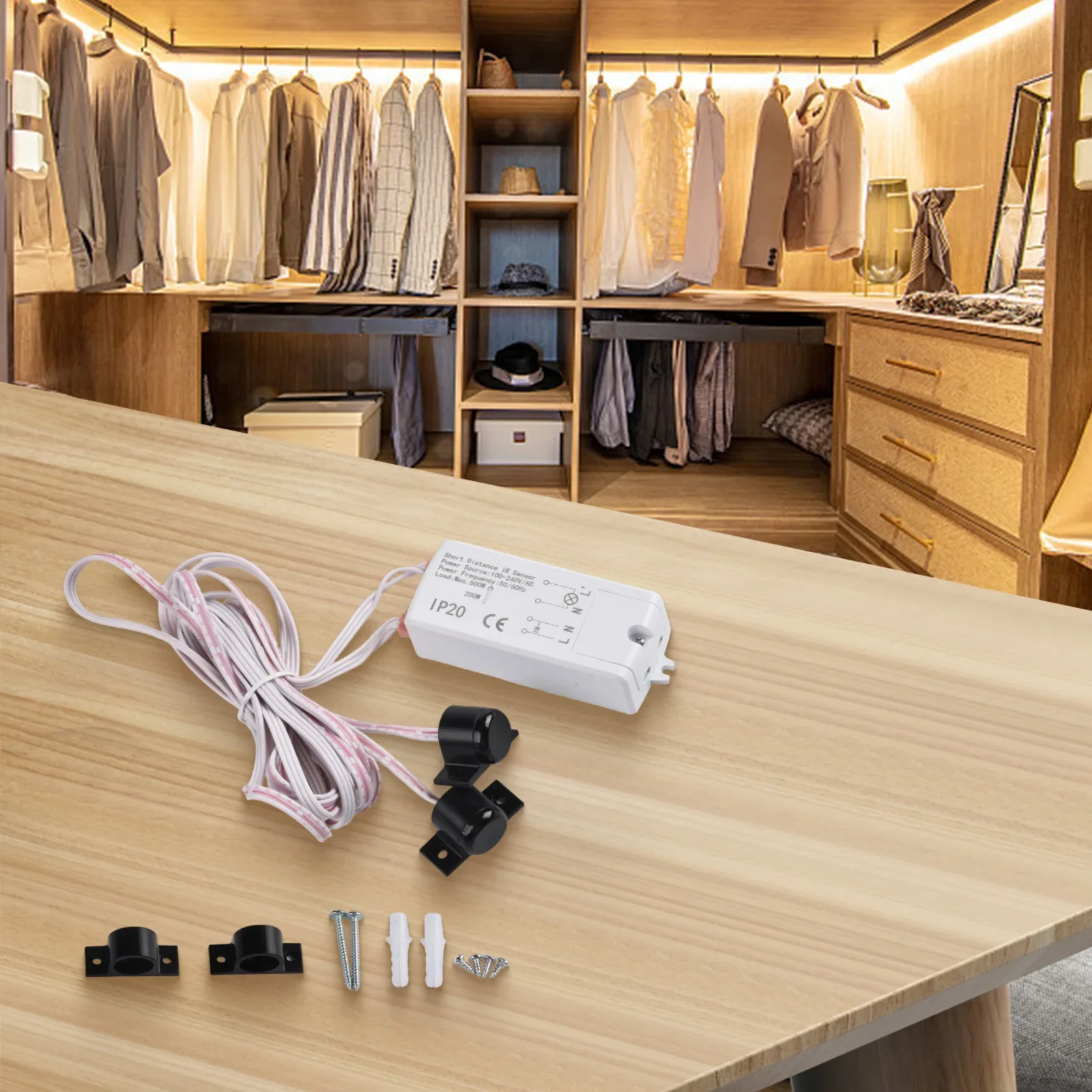 Dual Touch Sensor Proximity Switch for Automated Control of LED Lights and Appliances in Cabinets and Wardrobes