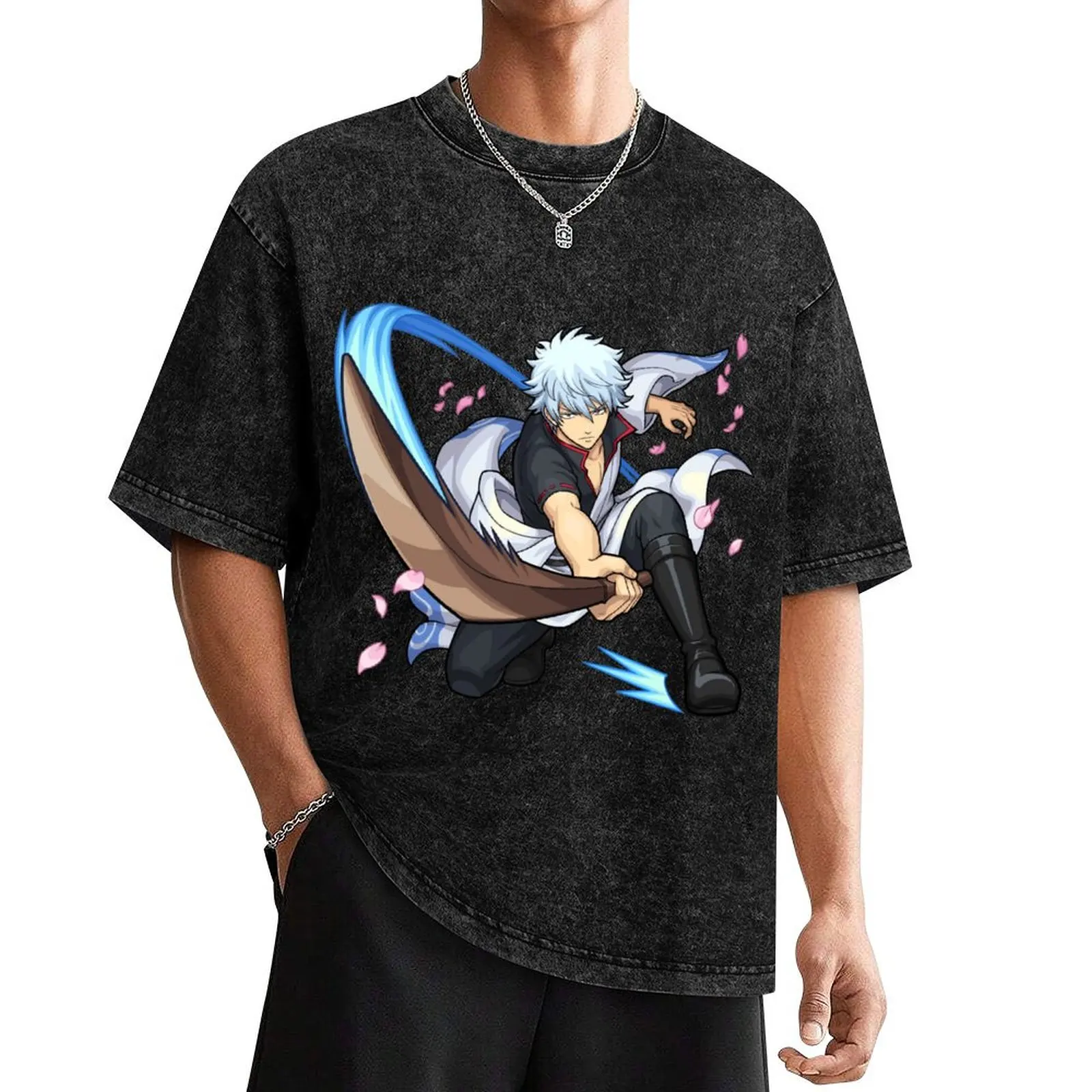 

Gintoki Sakata Gintama T-Shirt customizeds animal prinfor boys shirts graphic anime clothes t shirt men 100℅ cotton