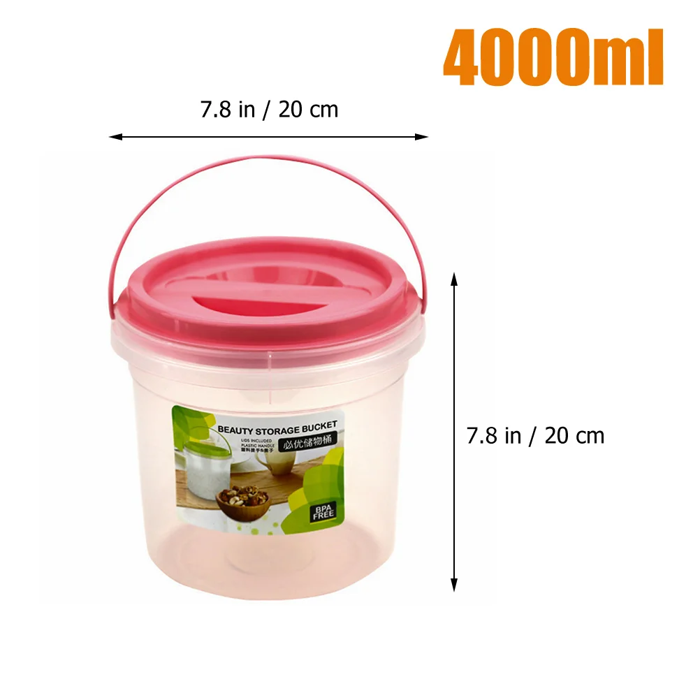 

Laundry Powder 4000ml Household Iron Bucket Large Size Plastic Holder Lid Durable Multipurpose Storage for Powder
