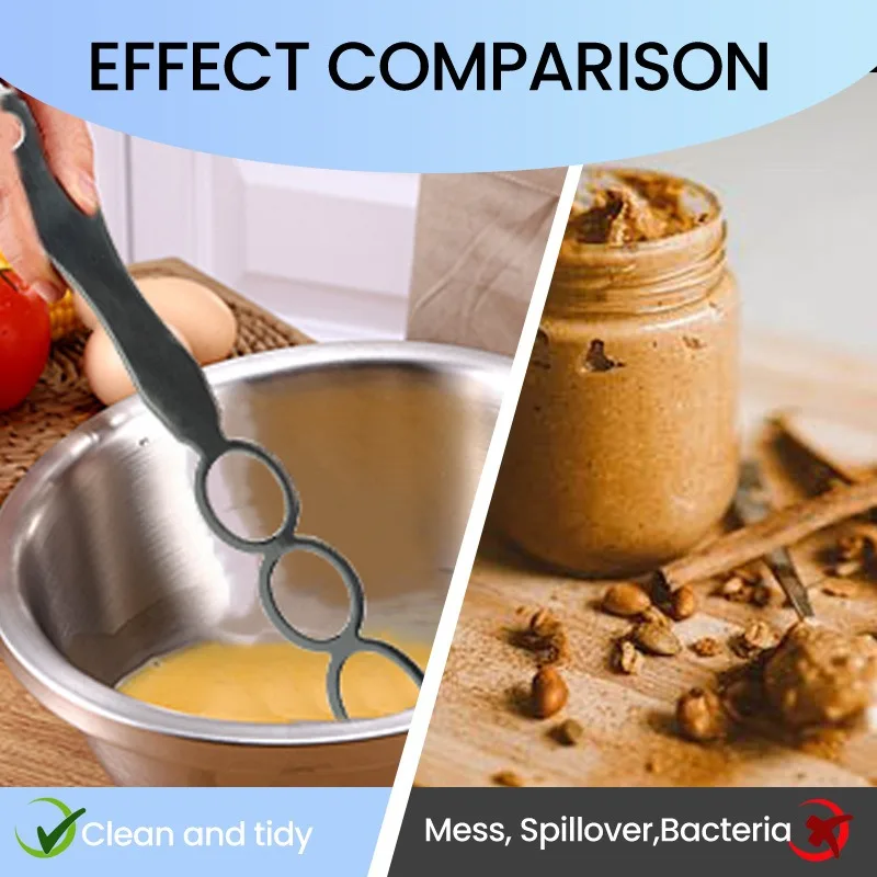 Stainless Steel Peanut Butter Mixer, Manual Nut Butter Stirrer Tool with Scraper for Almond, Cashew&Jam,Dishwasher Safe Kitchen