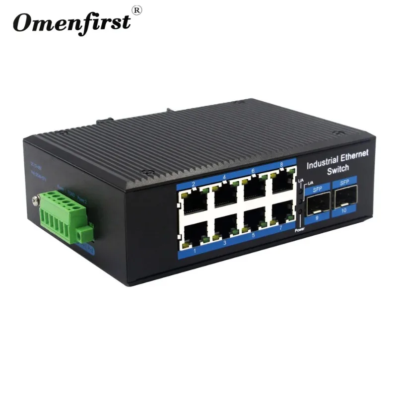 managed 1000M 8 port industrial switch with 2 sfp slot industrial ethernet switch 8 port Full gigabit switch Din Rail Mount