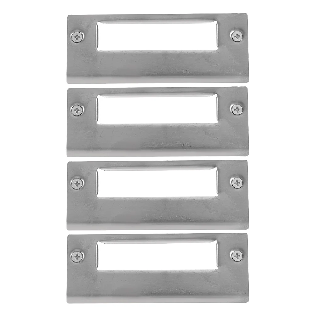 4 قطعة لوحات سترايك الفولاذ المقاوم للصدأ ديدبولت غطاء الطبق لتعزيز السلامة مزلاج الباب الأمامي لوحات طقم تصليح باب المرآب #3