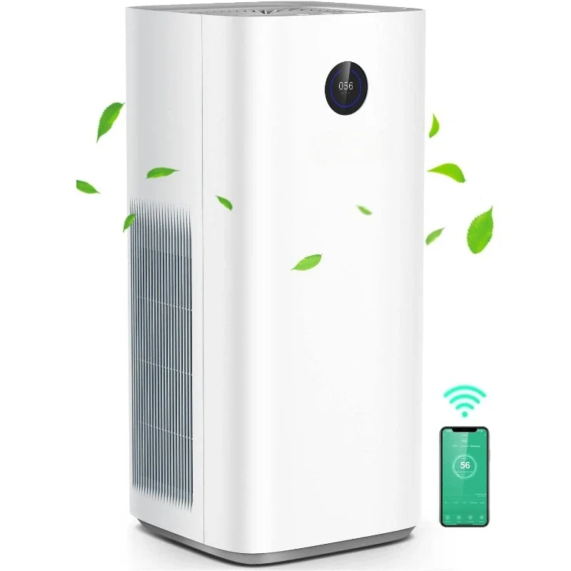 Smart Air Purifiers for Home Large Room Auto Air Filter WiFi Alexa Remote Control, Quiet Air Cleaner with PM2.5 Monitor