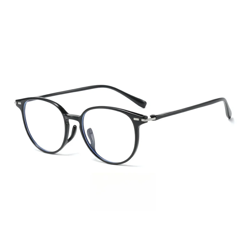 Korean version round-frame TR90 anti-blue light glasses for women, light style, fashionable decorative glasses