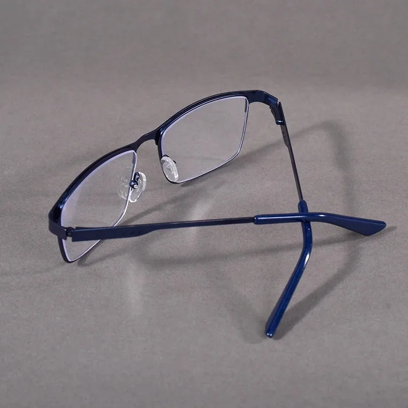 Lesebrille für Herren mit Blaulichtfilter, Metallrahmen, Federscharnier, Presbyopie +0,75-4 Dioptrien Vergrößerungslinse – Detail 18